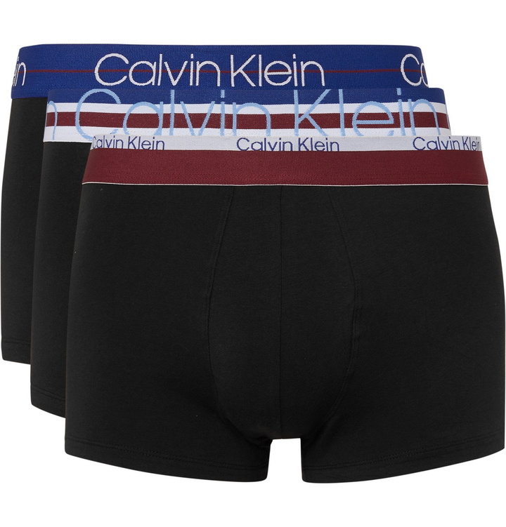 Photo: Calvin Klein Underwear - Three-Pack Stretch-Cotton Boxer Briefs - Black