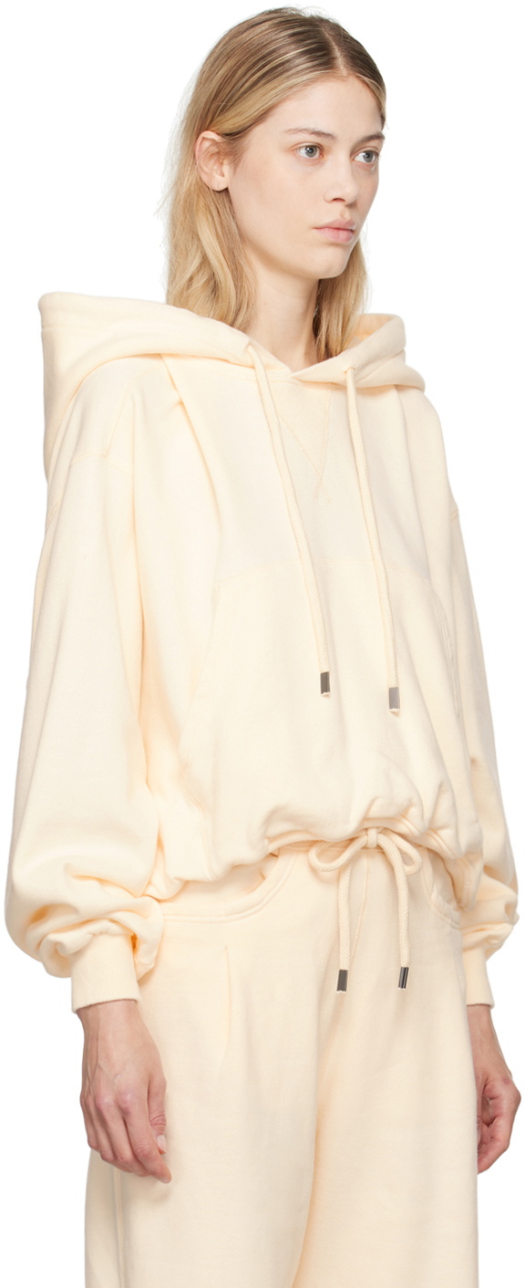 R13 Off-White Balloon Popover Hoodie