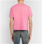 Saint Laurent - Logo-Print Cotton-Jersey T-Shirt - Men - Pink