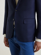 Canali - Kei Wool-Basketweave Blazer - Blue