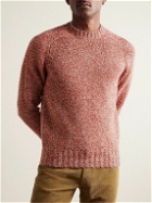 Sid Mashburn - Mélange Knitted Wool-Blend Sweater - Red