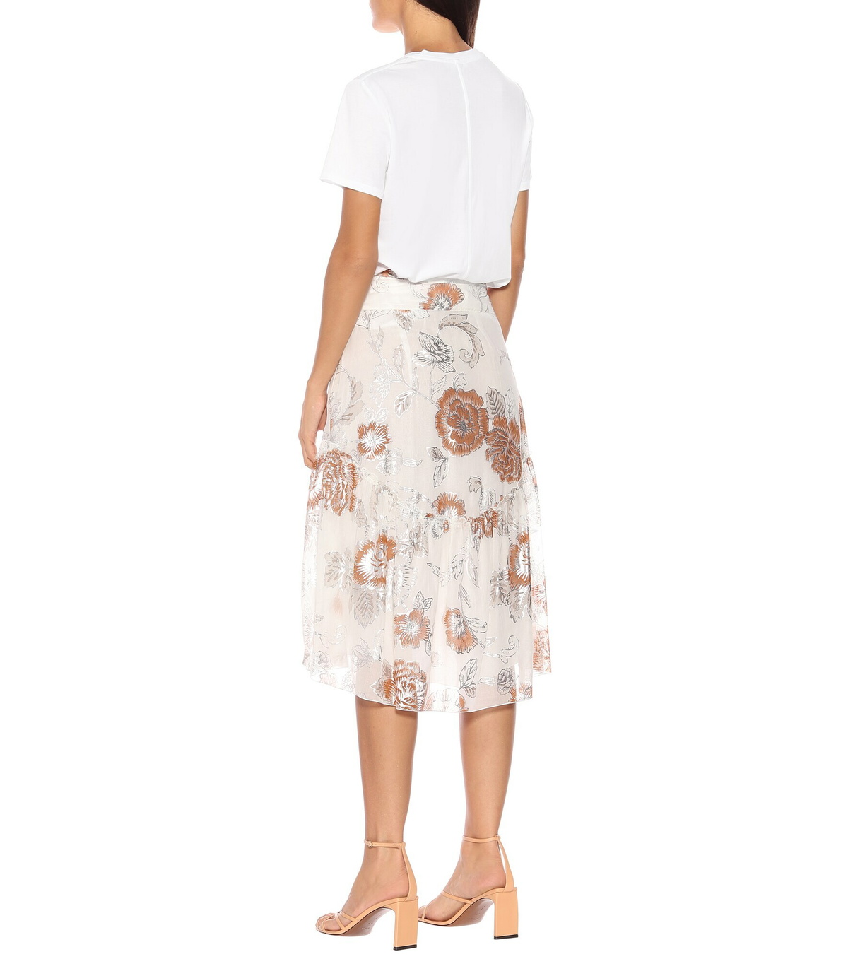 See By Chloe - Floral silk and cotton midi skirt