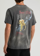 Saint Mxxxxxx Saint Seiya Printed Distressed Cotton T-shirt Black