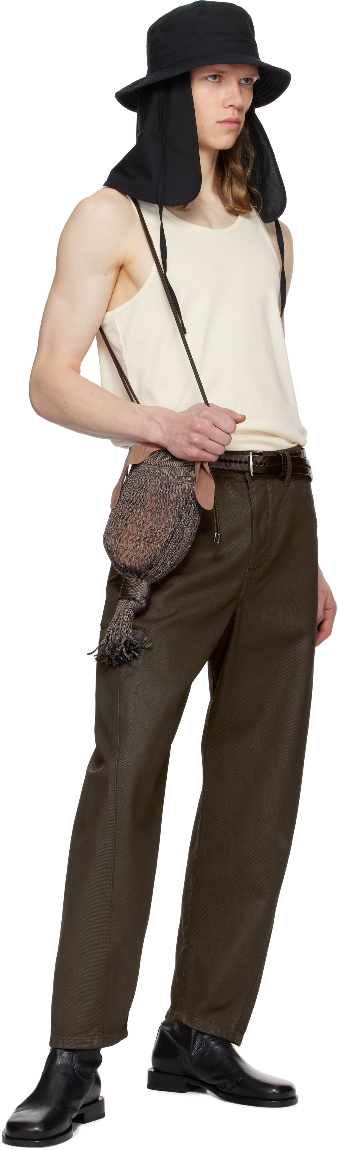 LEMAIRE Brown Braided 30 Belt Lemaire
