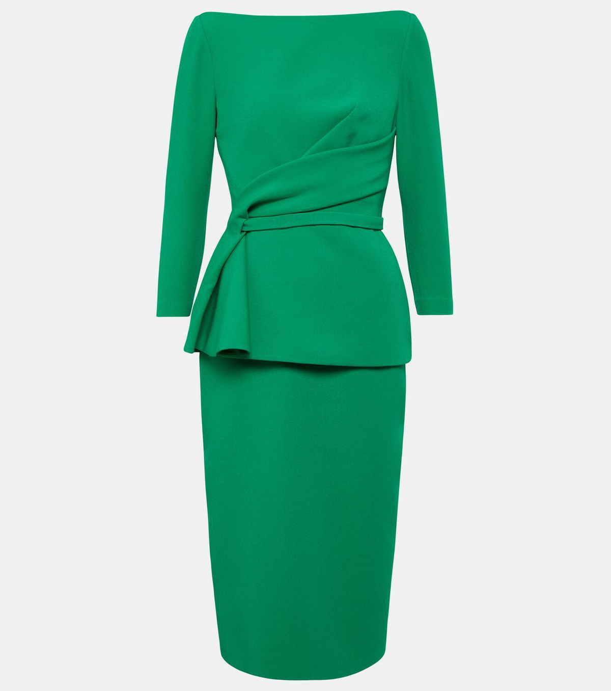Safiyaa Draped crpe midi dress Safiyaa