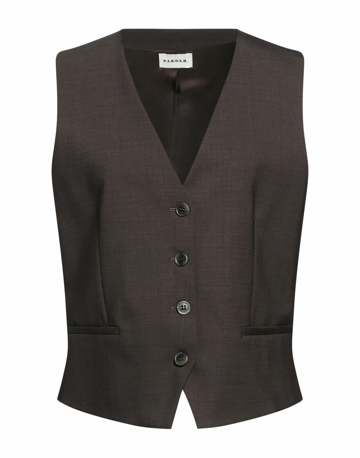 P. a.r. o.s. h. Womens Tailored Vest Dark in Brown