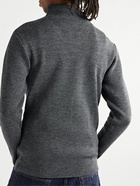 Armor Lux - Guisseny Slim-Fit Logo-Appliquéd Wool Half-Zip Sweater - Gray