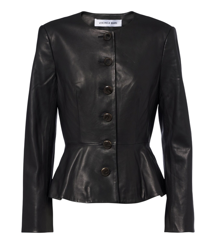 Photo: Veronica Beard Quinn peplum leather jacket