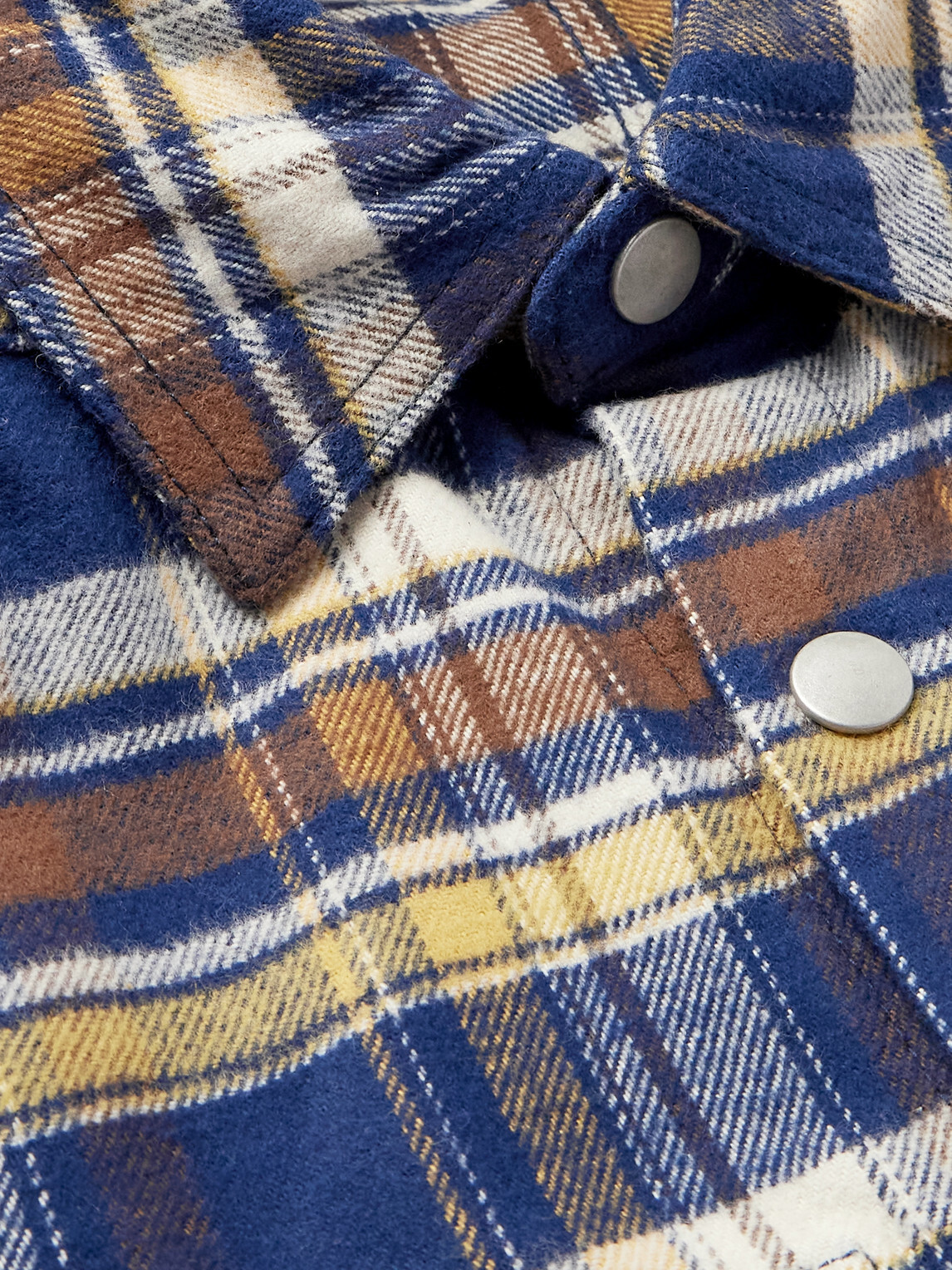 DRKSHDW by Rick Owens - Checked Cotton-Flannel Overshirt - Blue