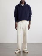 Les Tien - Yacht Garment-Dyed Cotton-Jersey Half-Zip Sweatshirt - Blue