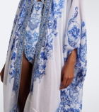 Camilla Embellished printed cotton and silk kaftan