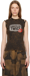 BARRAGÁN Brown 'Canceled Twice' Tank Top