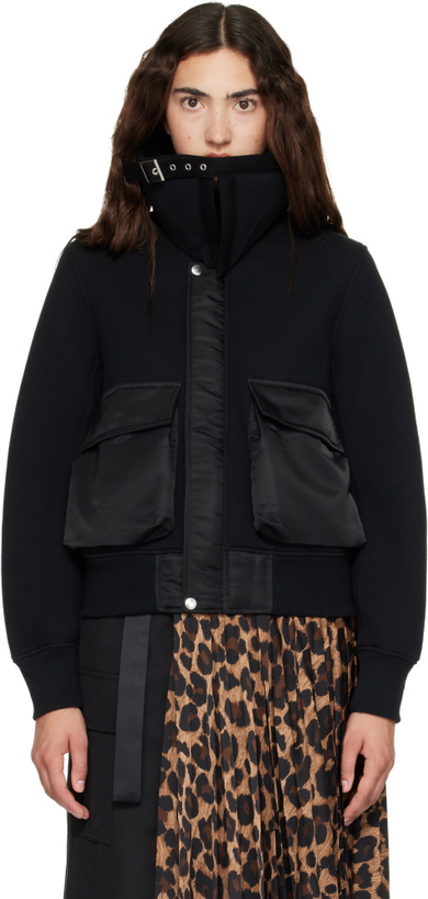 Photo: sacai Black Sponge Sweat Blouson Jacket
