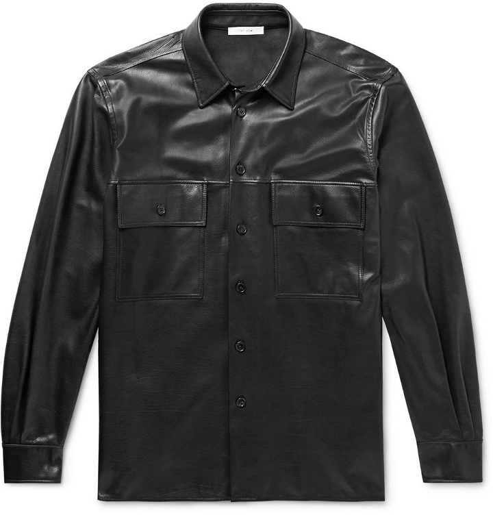 Photo: The Row - Johnny Leather Shirt Jacket - Black