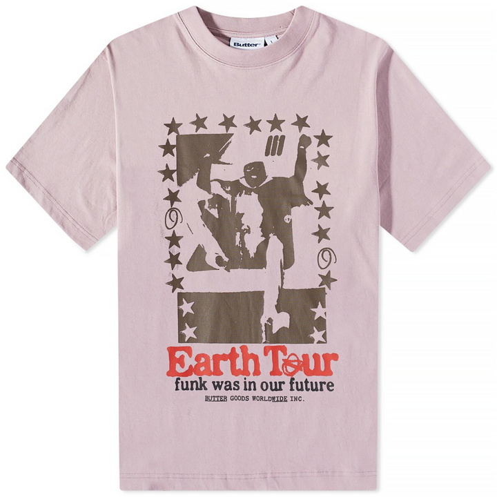 Photo: Butter Goods Men's Earth Tour T-Shirt in Washed Berry