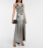 Loewe - Draped laminated jersey high-rise maxi skirt