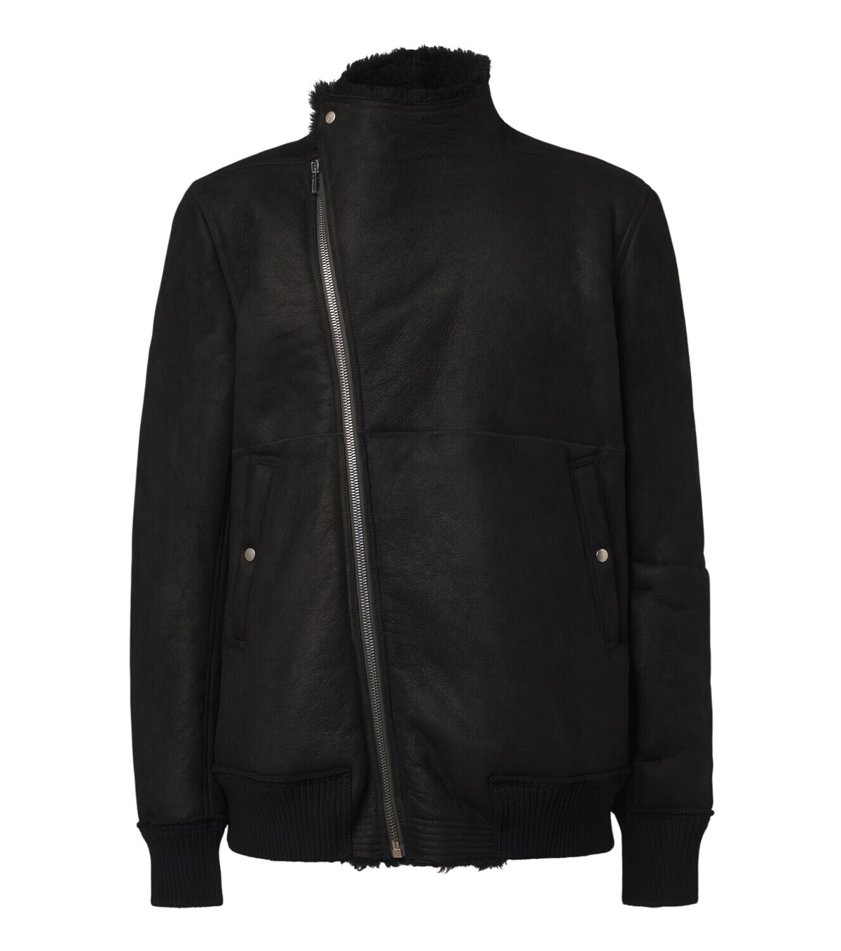 Rick Owens Black Intarsia Leather Jacket Rick Owens