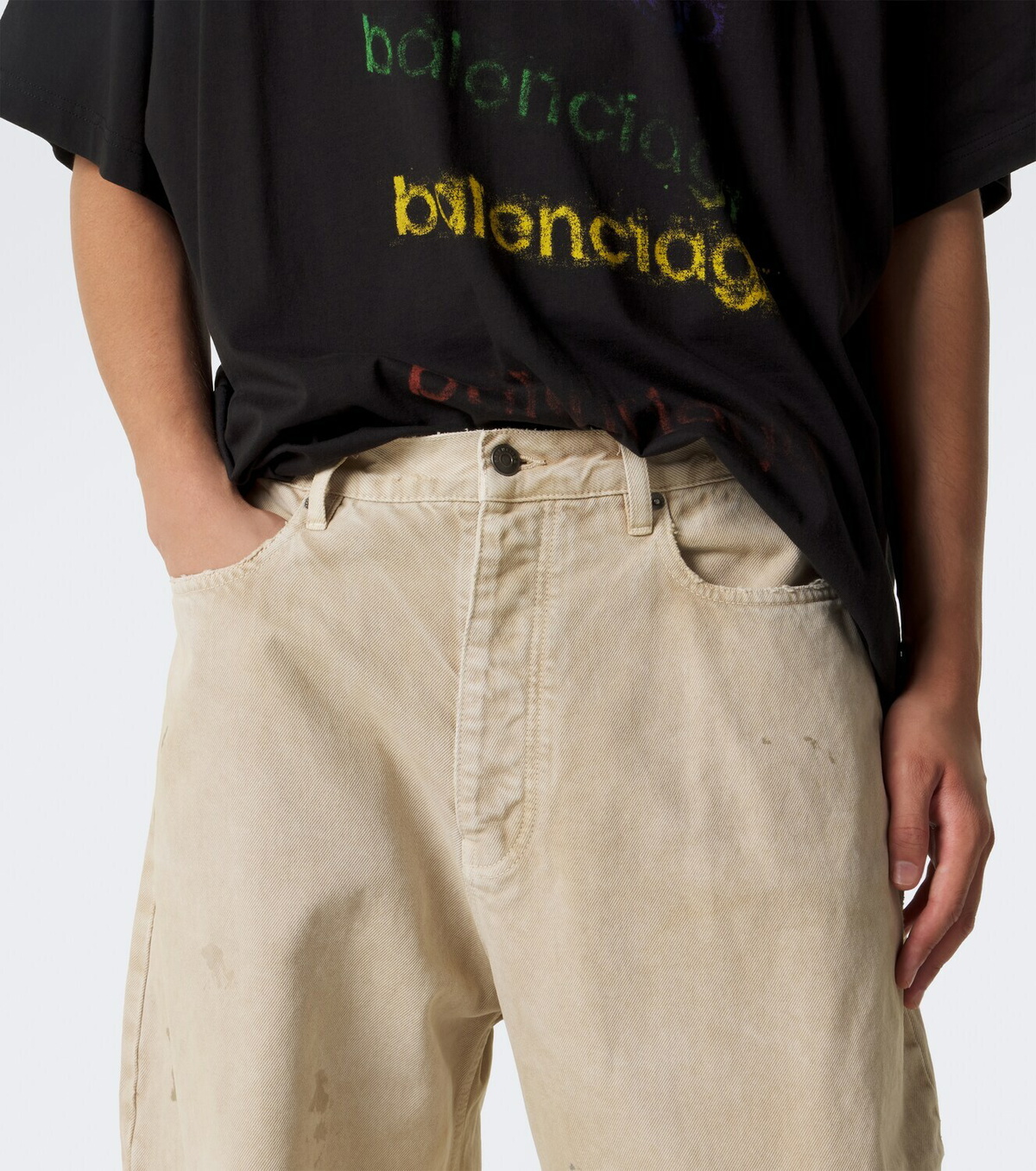 Balenciaga Distressed wide-leg jeans