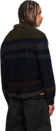 sacai Navy Horizontal Stripe Knit Pullover Sweater