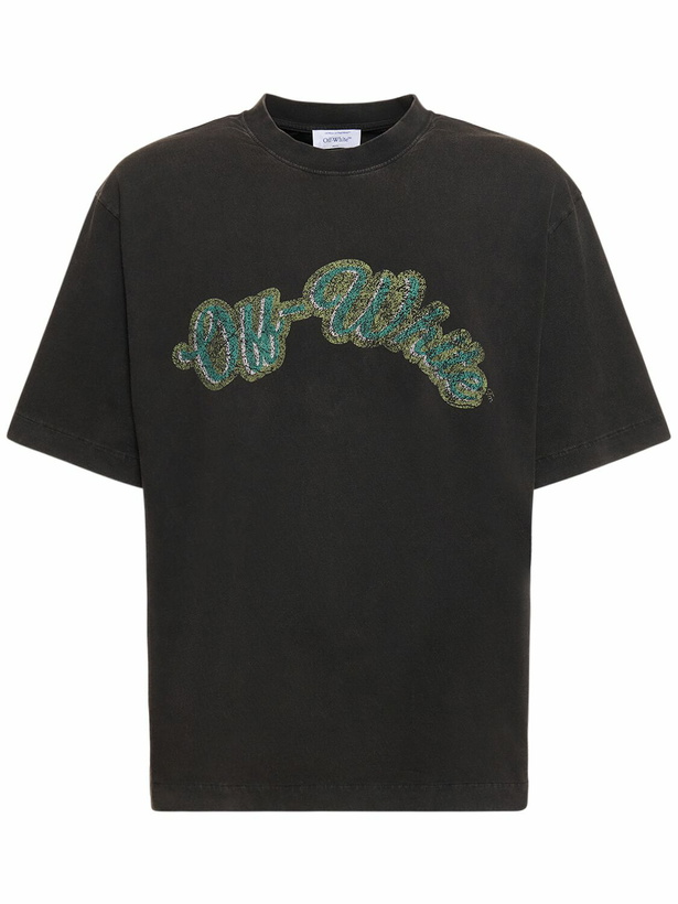 Photo: OFF-WHITE - Green Bacchus Skate Cotton T-shirt