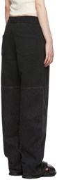 AMOMENTO Black Cotton Lounge Pants