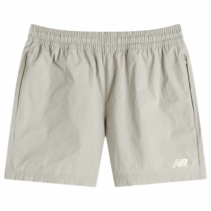 Photo: New Balance Athletics Stretch Woven Short 5" in Slate Grey
