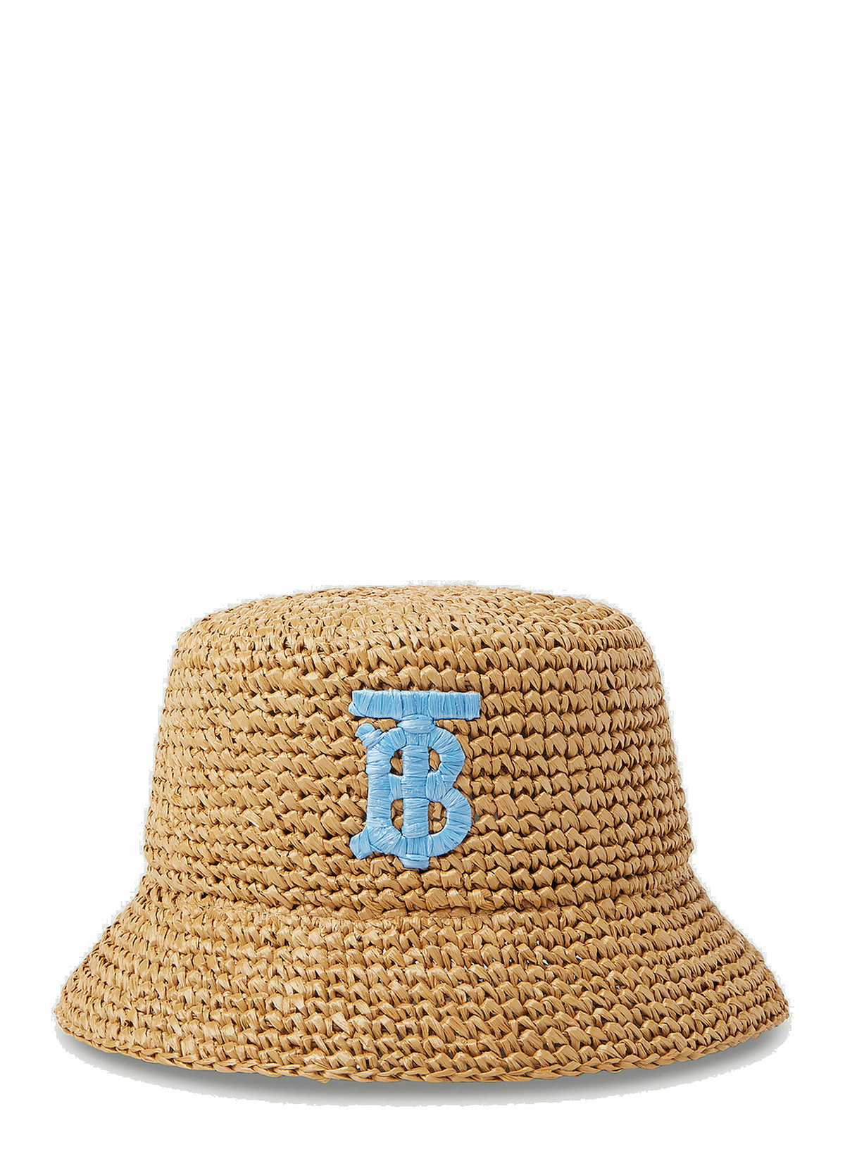 Burberry - Monogram Raffia Bucket Hat in Beige Burberry