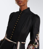 Zimmermann Valiant belted floral linen midi dress