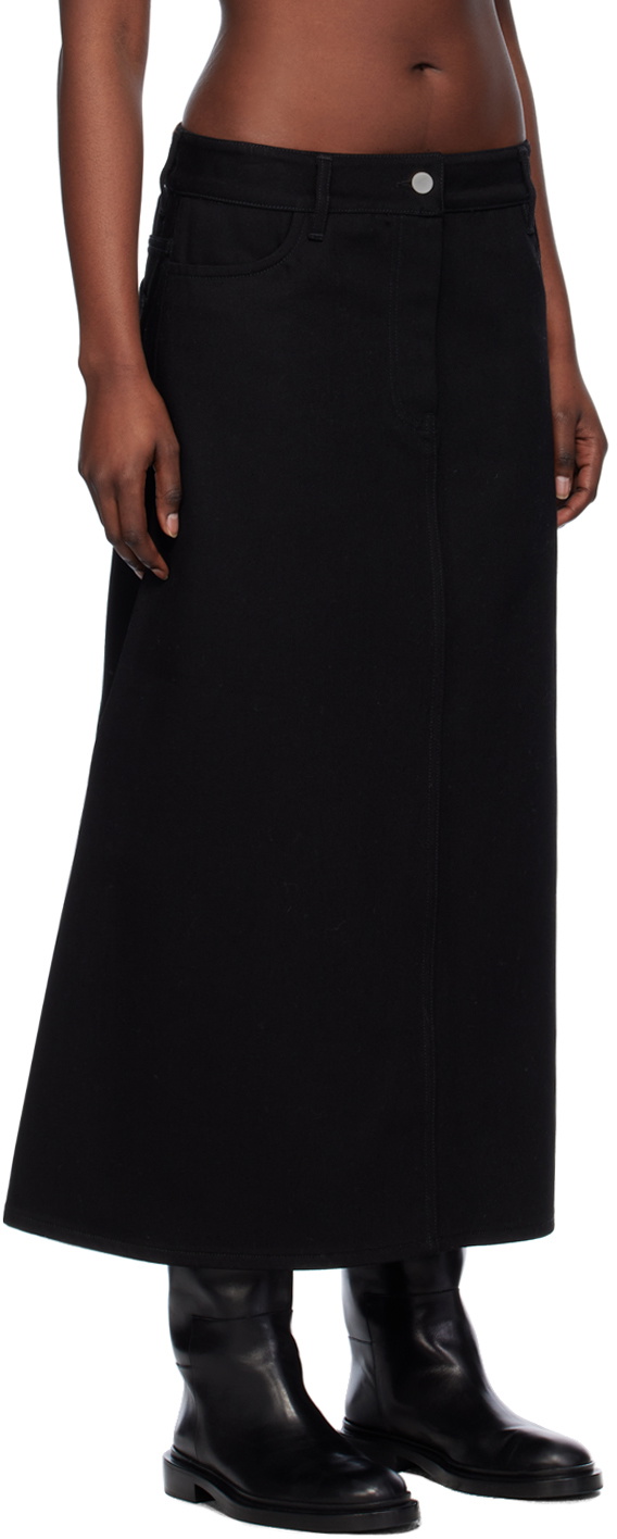 Studio Nicholson Black A-Line Denim Maxi Skirt