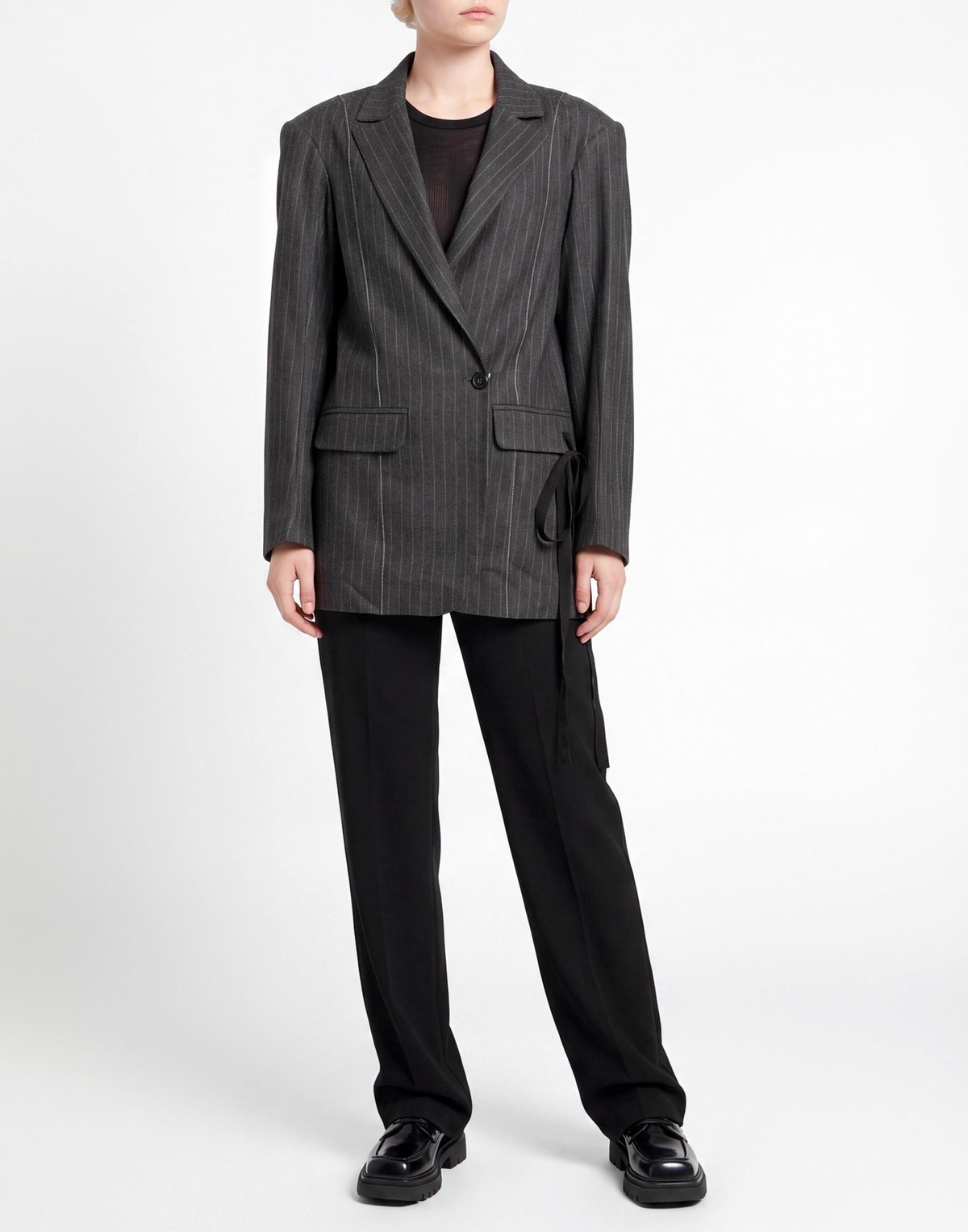 Isabel Benenato Womens Blazer Charcoal