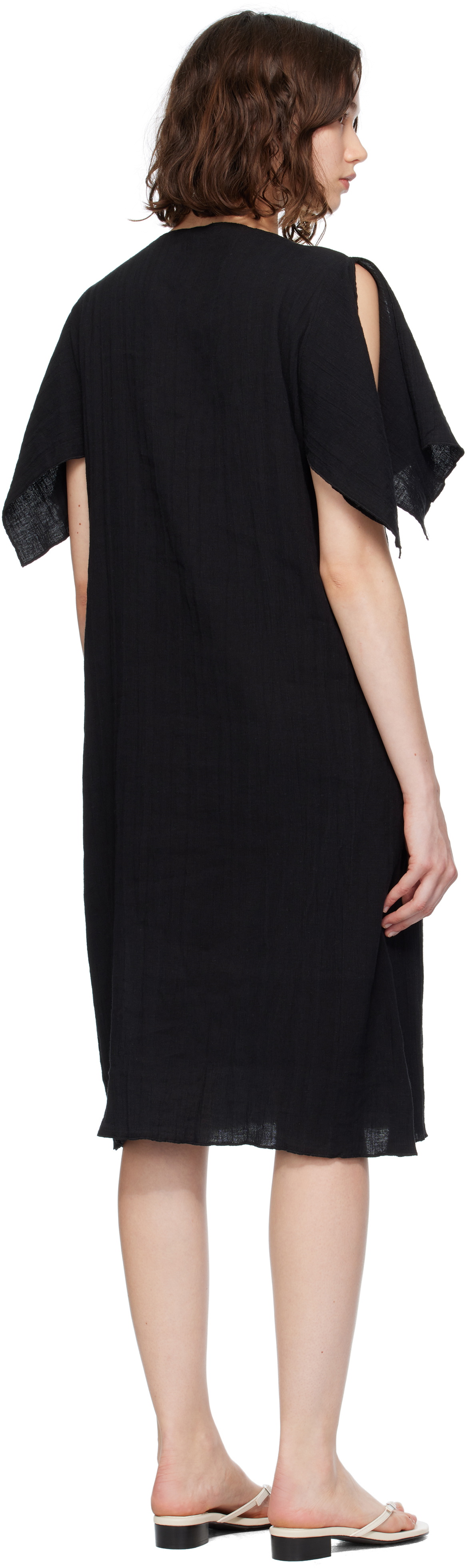 Baserange Black Folio Midi Dress