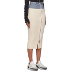 Sacai Off-White Denim and Wool Zip Skirt