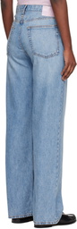 rag & bone Blue Logan Wide-Leg Jeans