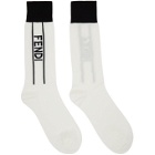 Fendi White and Black Logo Socks