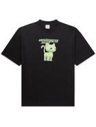 VETEMENTS - Oversized Logo-Print Cotton-Jersey T-Shirt - Black