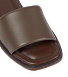 Brunello Cucinelli Embellished leather slides