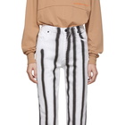 Eckhaus Latta White Spray Baggy Jeans