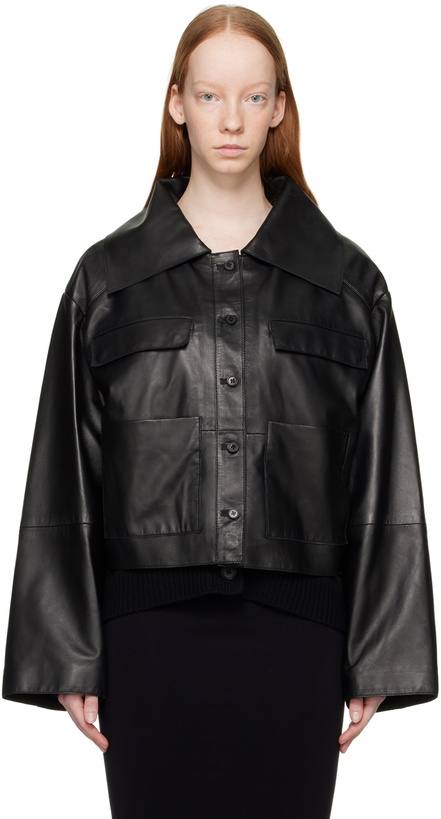 Photo: Loulou Studio Black SULAT Leather Jacket