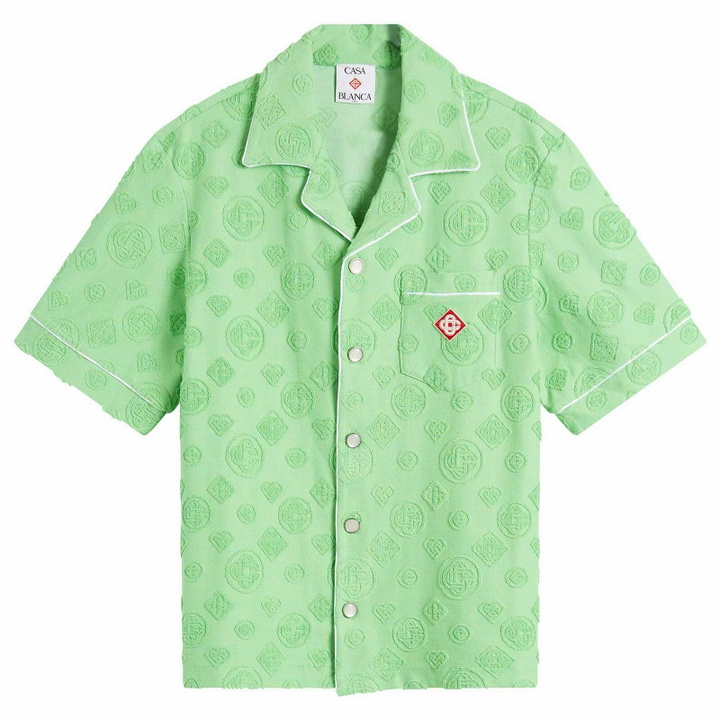 Photo: Casablanca Men's Towelling Monogram Shirt in Green