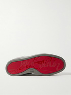 Christian Louboutin - Louis Junior Grosgrain-Trimmed Suede Sneakers - Gray