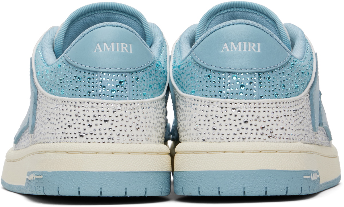 AMIRI Blue & White Crystal Skel Top Low Sneakers Amiri