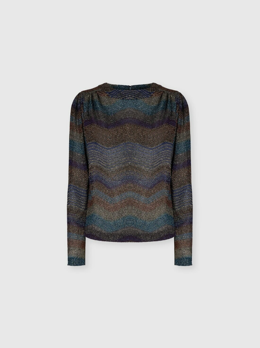 Missoni - Viscose lamé sweater with wave motif, Women, Multicoloured
