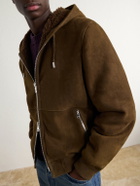 Mr P. - Hooded Shearling Jacket - Brown