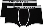 Balmain Two-Pack Black Cotton Trunk Boxers
