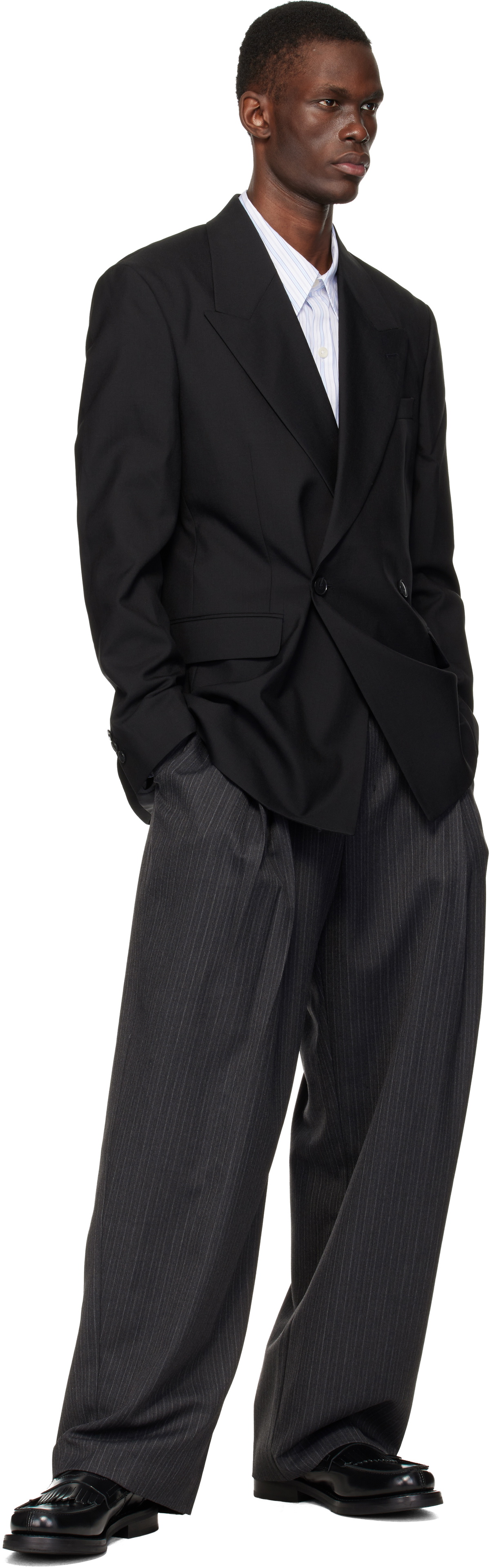 mfpen Black Double Breasted Blazer