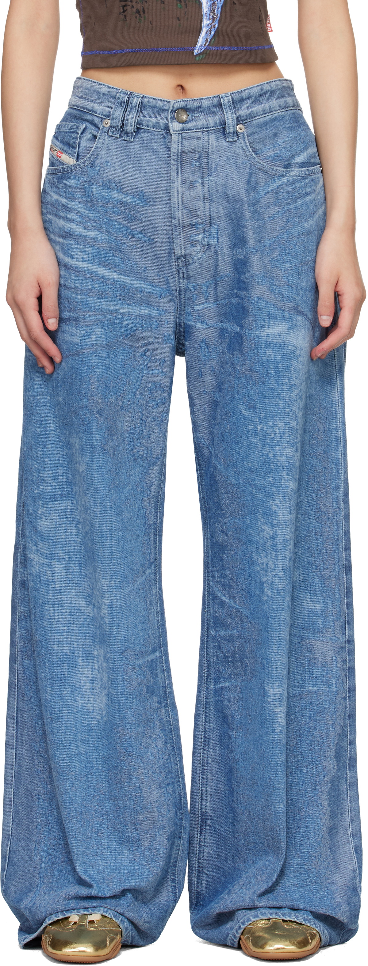 パンツ diesel Relaxed Jeans 1996 D-Rise 007z4 1996 D-Sire Woman: Relaxed Black/Dark grey Baggy Jeans | Diesel
