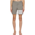 Thom Browne Grey 4-Bar Swim Shorts