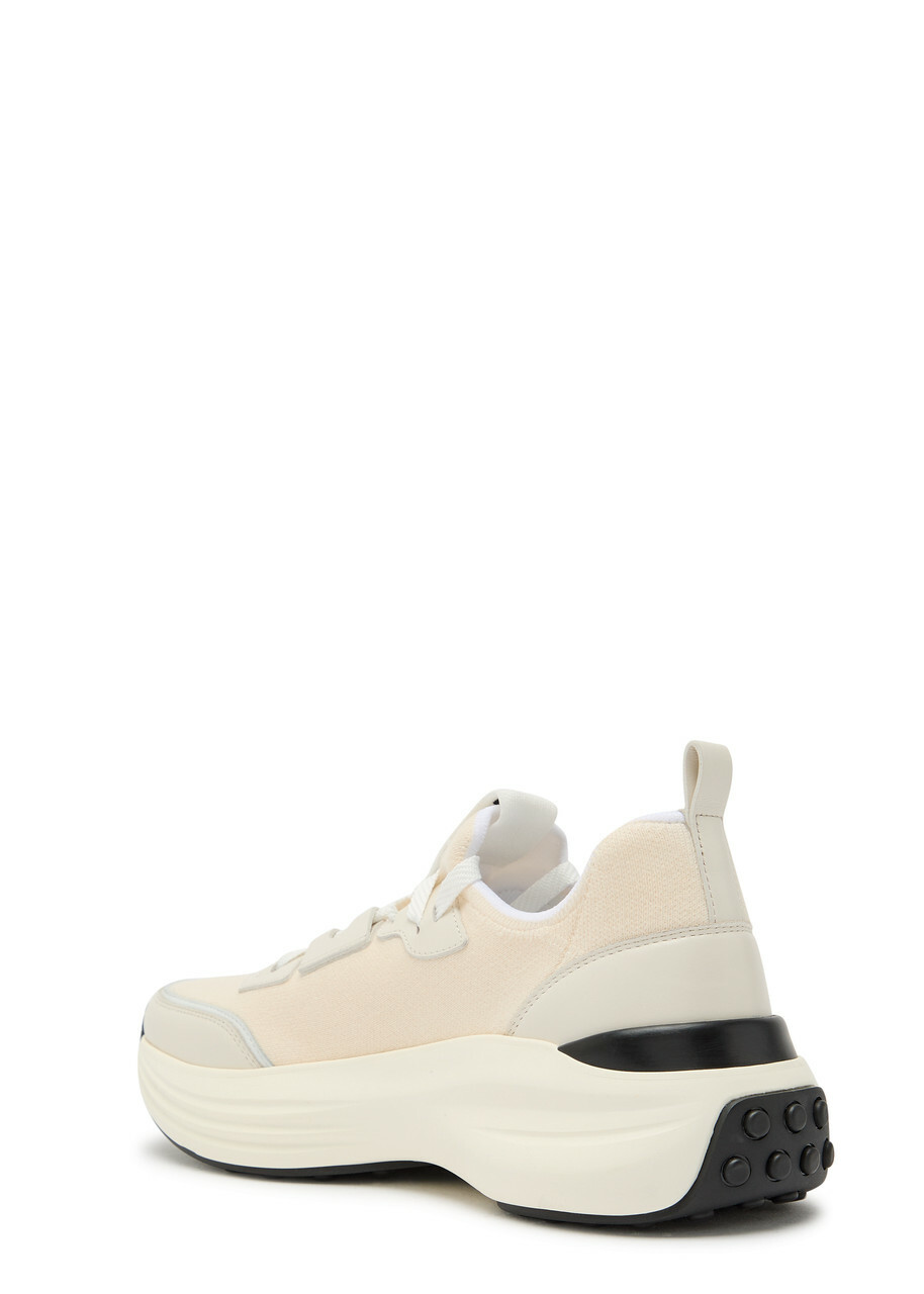 Tods Sportiva 81L Panelled Knit Sneakers Beige