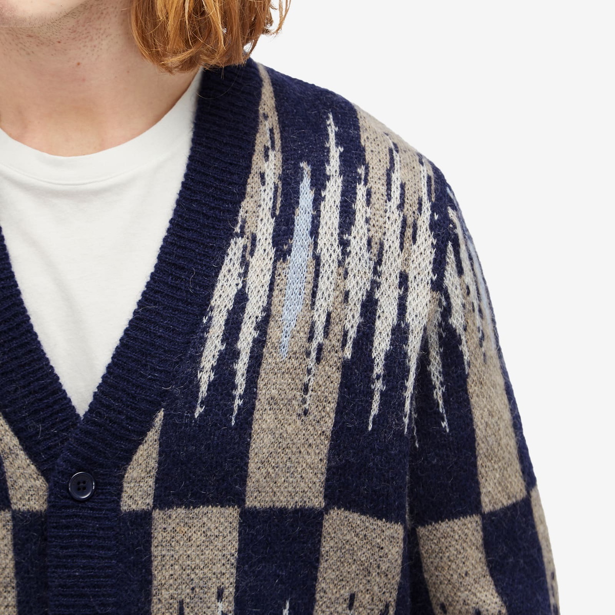 Percival Men's Chromatic Cardigan in Ecru