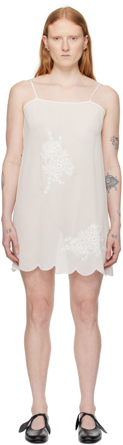 Bode Off-White Slip Minidress